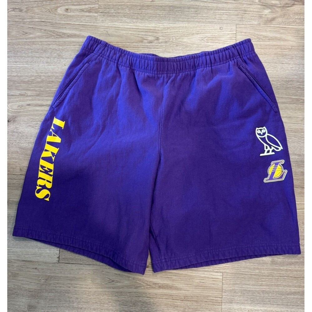 RARE NBA X OVO Lakers Sweat Short 100% Authentic XXXL 3XL Canada Made Fleece